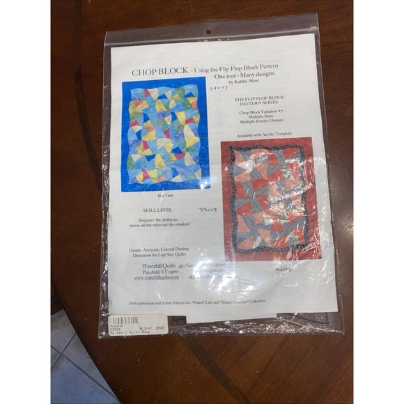 Chop Block Flip Flop Block Quilt Pattern by Kathie Alyce with Acrylic Template - Picture 1 of 5